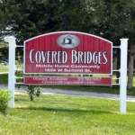 mhp, manufactured homes, affordable, modern, mobile home financing, Covered Bridges MHP sign